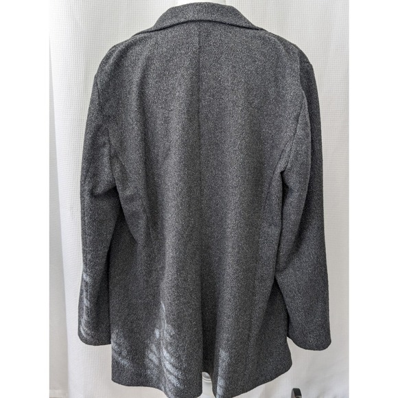 J. JILL! MICRO NUBBY FINISH BLACK, WHITE WOOL BLEND STRETCH JACKET! SZ L - Picture 8 of 8